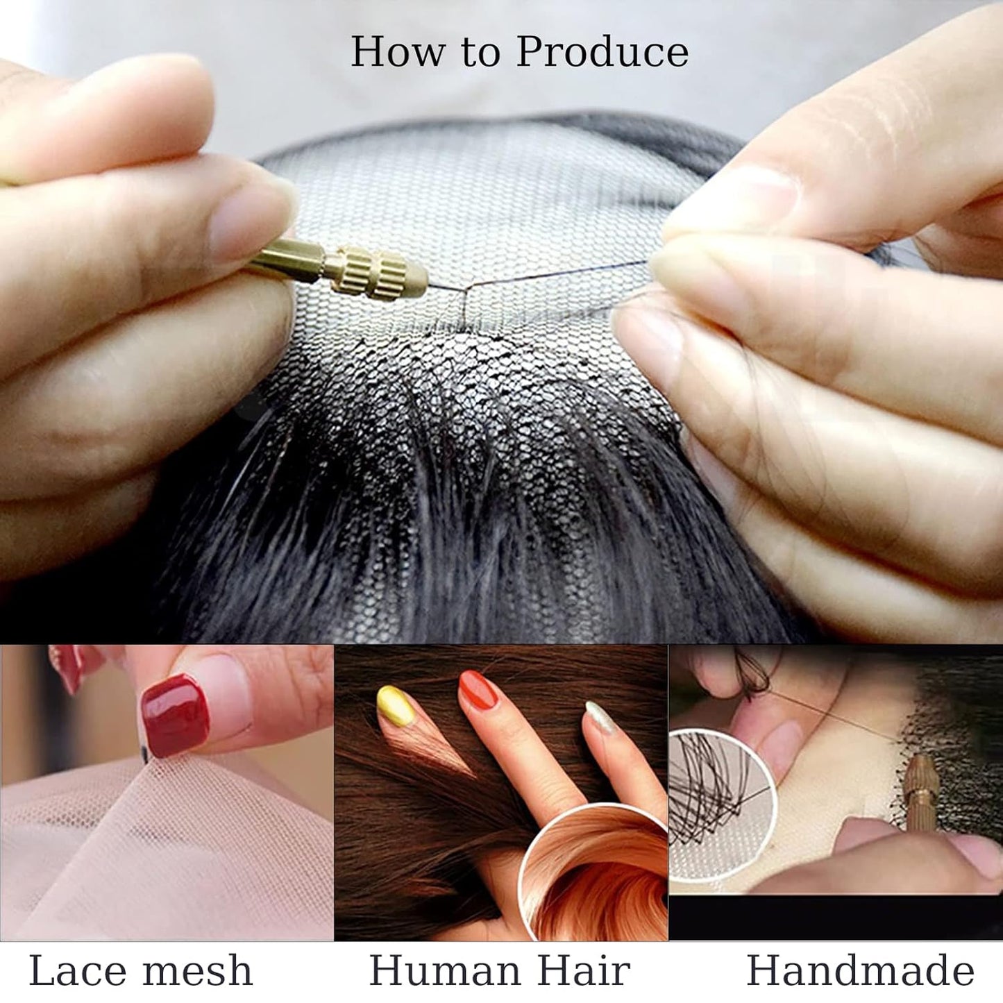 TOUCH WOOD Fake Beard 100% Human Hair Fake Mustache Realistic Beard Fake Facial Hair Lace Invisible Goatee Beards for Entertainment Drama Party Movie Makeup (black)