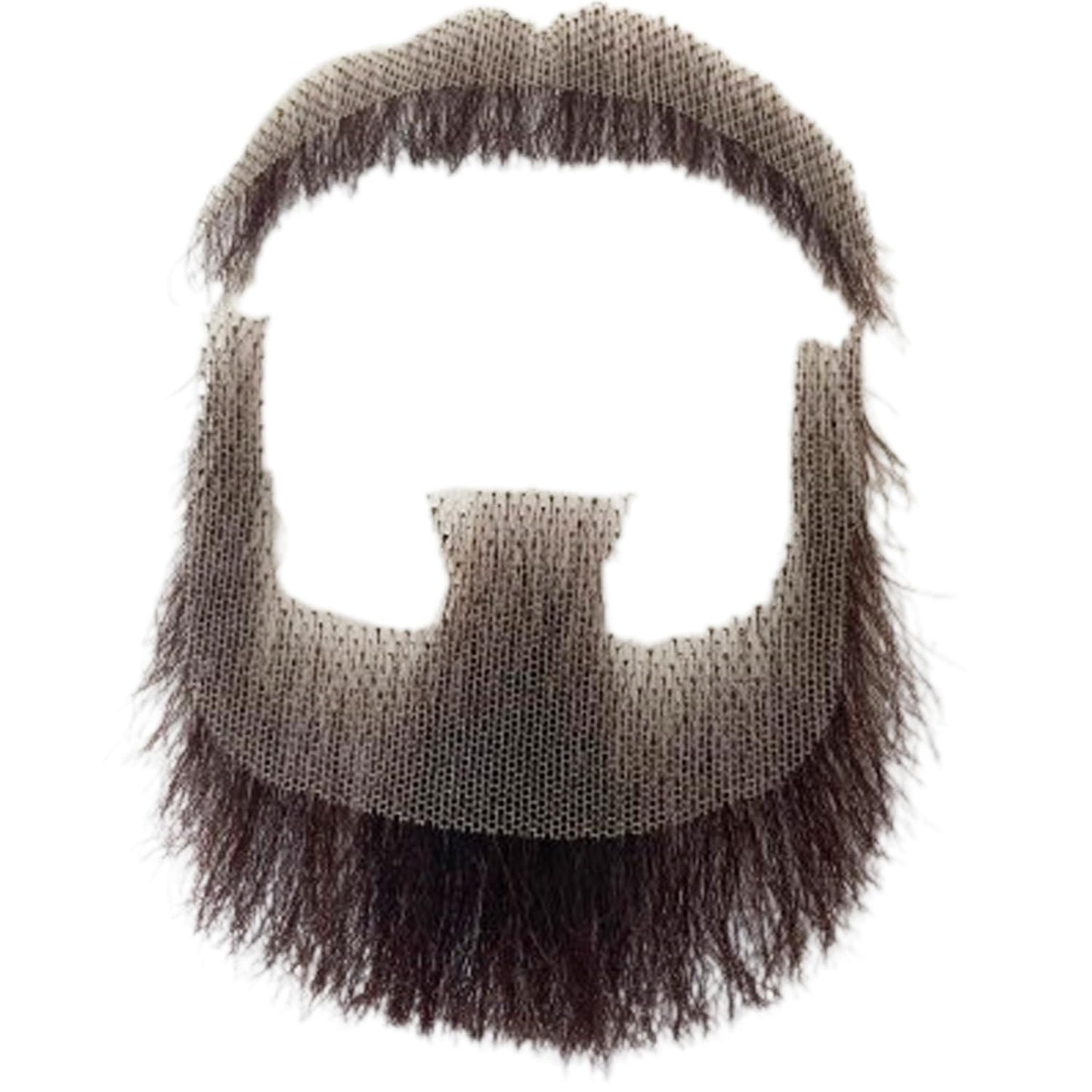 TOUCH WOOD Fake Beard Realistic Human Hair Full Hand Tied Facial Hair False Beards Lace Invisible Fake Face Mustache for Party Movie Makeup Halloween Cosplay Costume Party (Style-1, Brown)