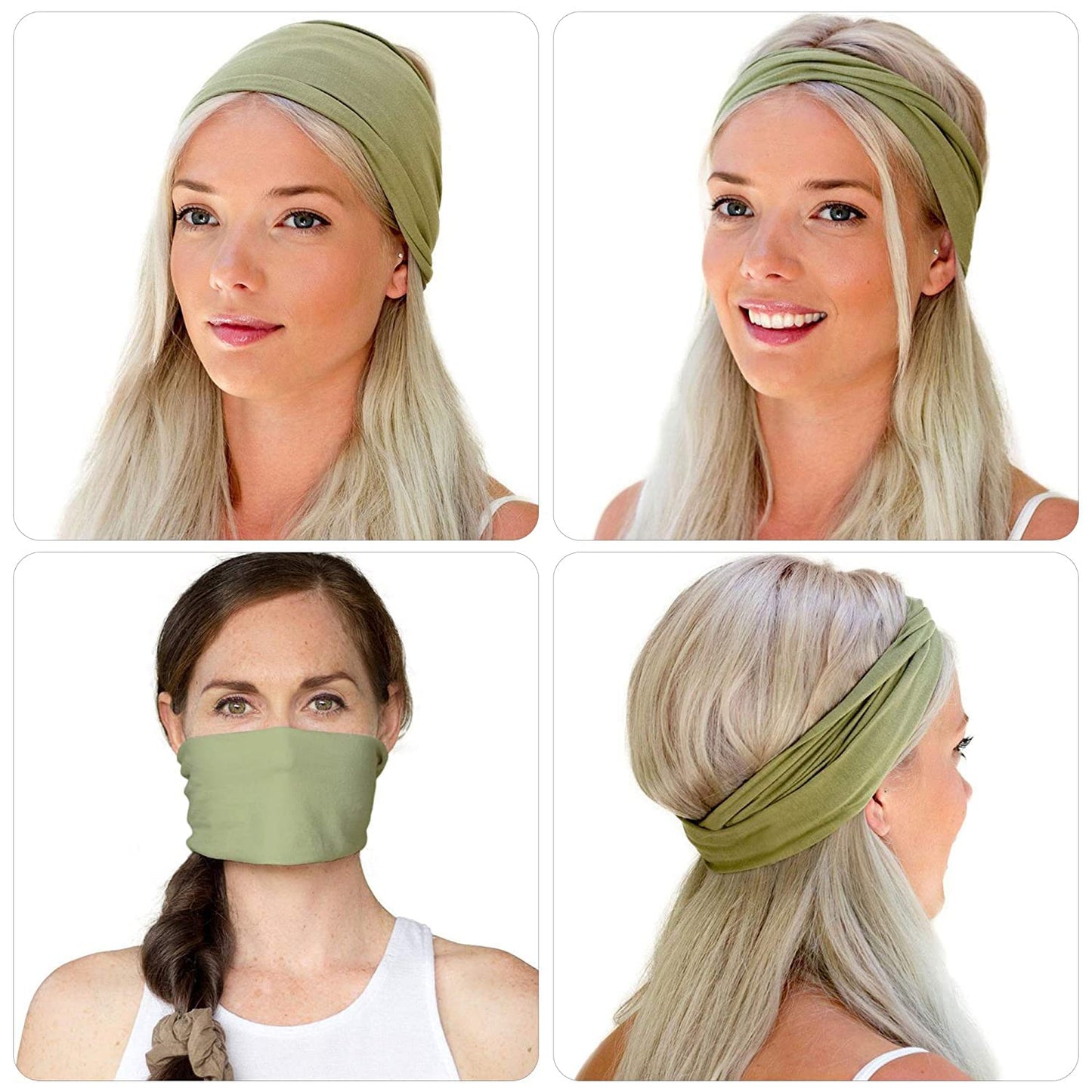 BYEBYE KNOT Headbands for Women Non Slip Turban Hair Wrap Elastic Hair Bands Workout Running Headwrap Sweat Yoga Head Bands for Girls 15 Pack