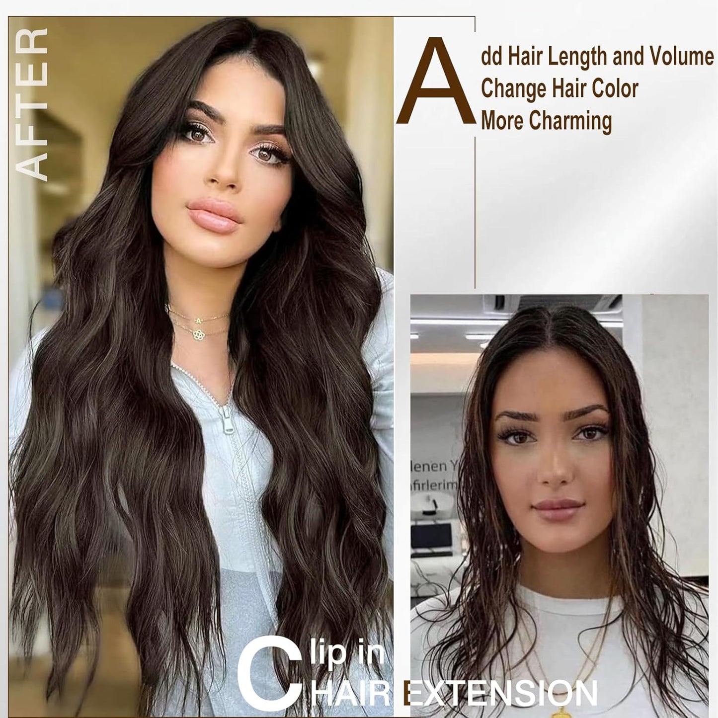 TOUCH WOOD Clip In Hair Extensions 4PCS Light Brown Highlighted Dirty Blonde Hair Extensions Clip ins Smooth and Tangle Free Lightweight Lace Net Synthetic Hairpieces