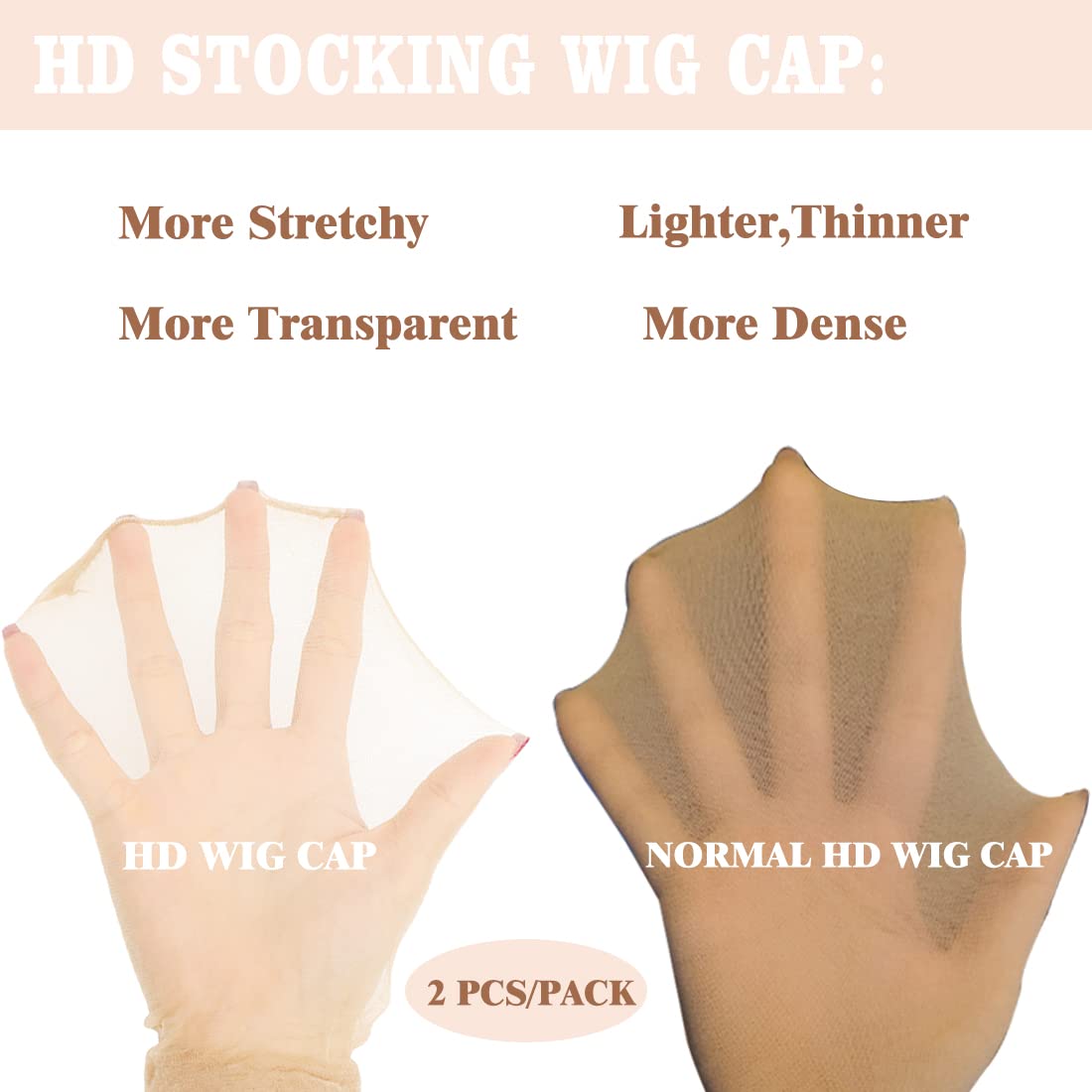 MONOTOP HAIR  10 Pcs Transparent HD Wig Cap, Thin Nylon Cap for Women, Suitable for Parties, Weddings, Graduations, Cosplay, Halloween