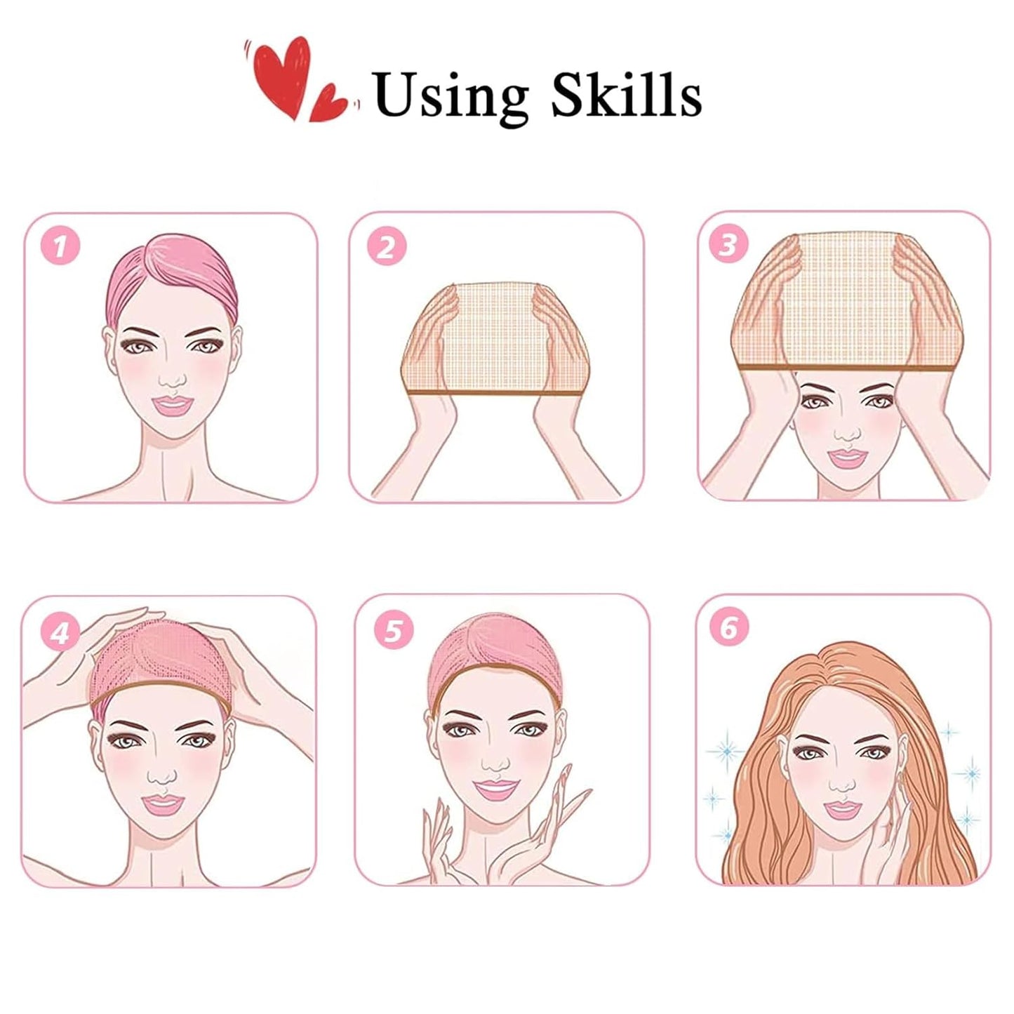 TOUCH WOOD Wig Cap for Lace Front Wig Stretchy Nylon Wig Caps, Wig Cap for Women Bold Cap for Men Lace Front Wig Skin Tone Stocking Cap for Wigs Nude Wig Cap 8 Pieces (Light Brown)