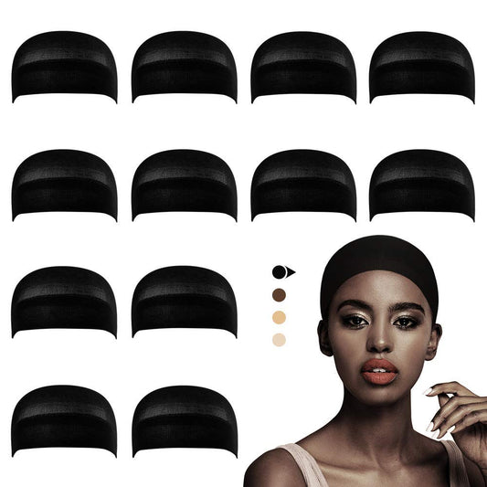 MONOTOP HAIR Black Wig Cap for Frontal, 12 Pieces