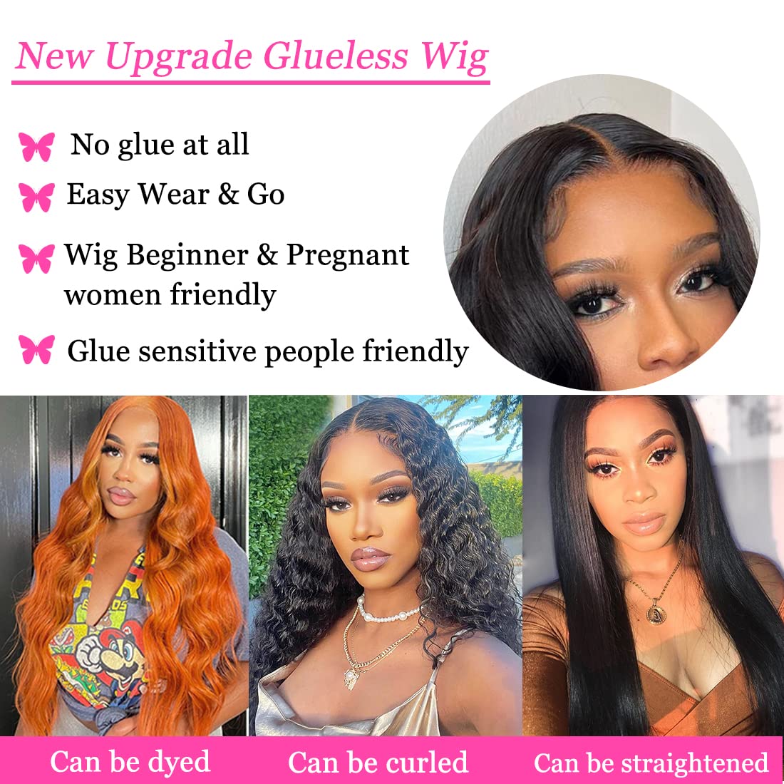 CURTAIN BANG Wear And Go Glueless Wig Bob Wig Human Hair Pre Cut Lace Body Wave HD Lace Front Wigs Pre Plucked 4x4 Closure Wigs Human Hair For Black Women 180% Density Glueless Bob Wig For Beginners 12 Inch