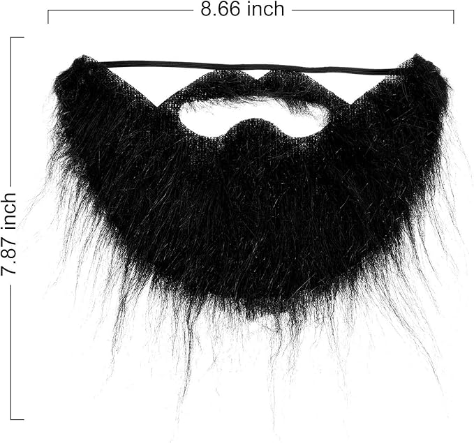 HAIRCUBE 6 Pieces Fake Beards Black Funny Beard Halloween Self Adhesive Novelty Fake Beard Mexican Costume Pirate Detective Mustache for Halloween Fiesta Masquerade Party Supplies