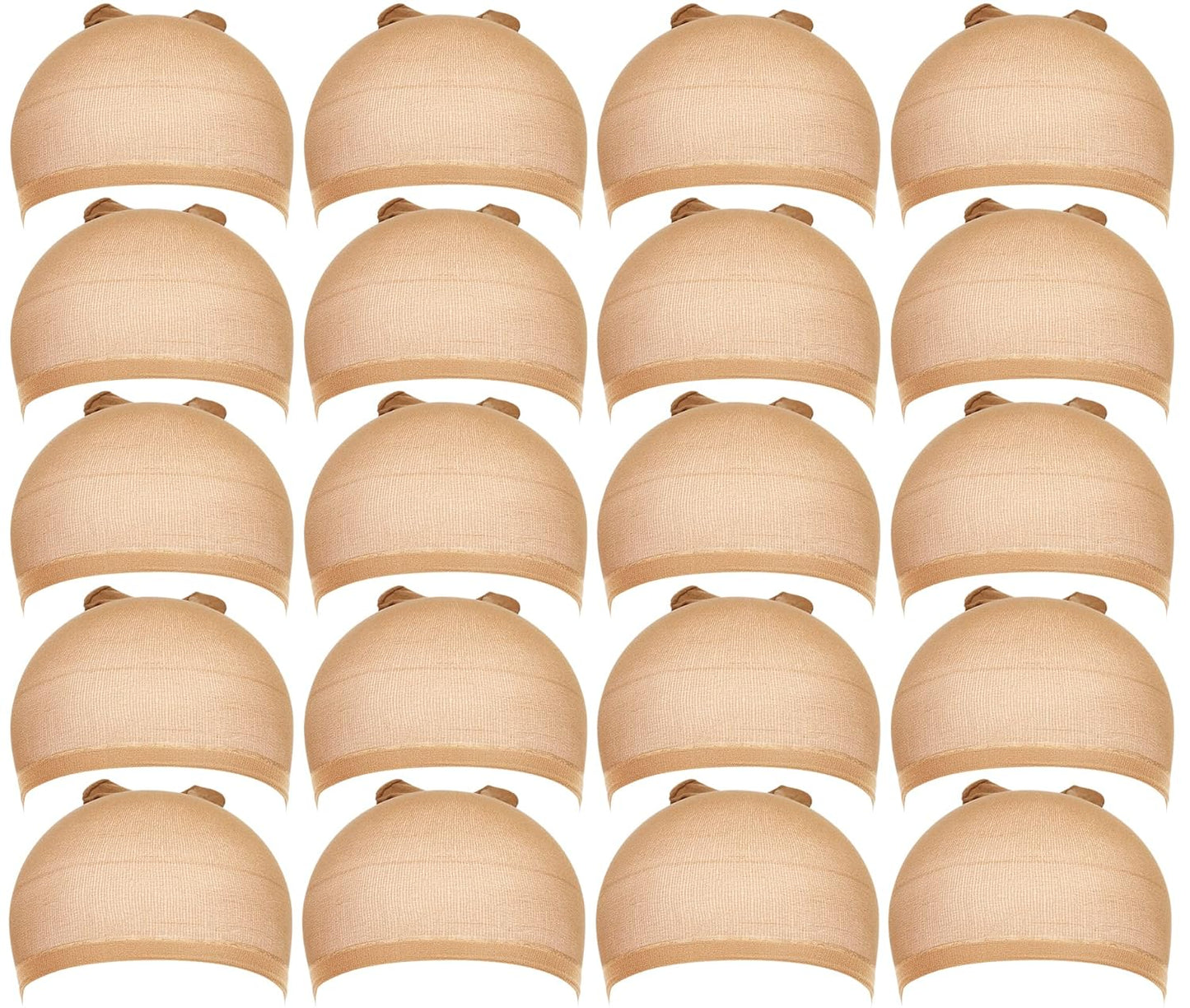 HAIECUBE Teenitor Wig Cap, 20pcs Stocking Caps for Wigs, Tan Wig Cap for Women, Stretchy Nylon Wig Cap Beige